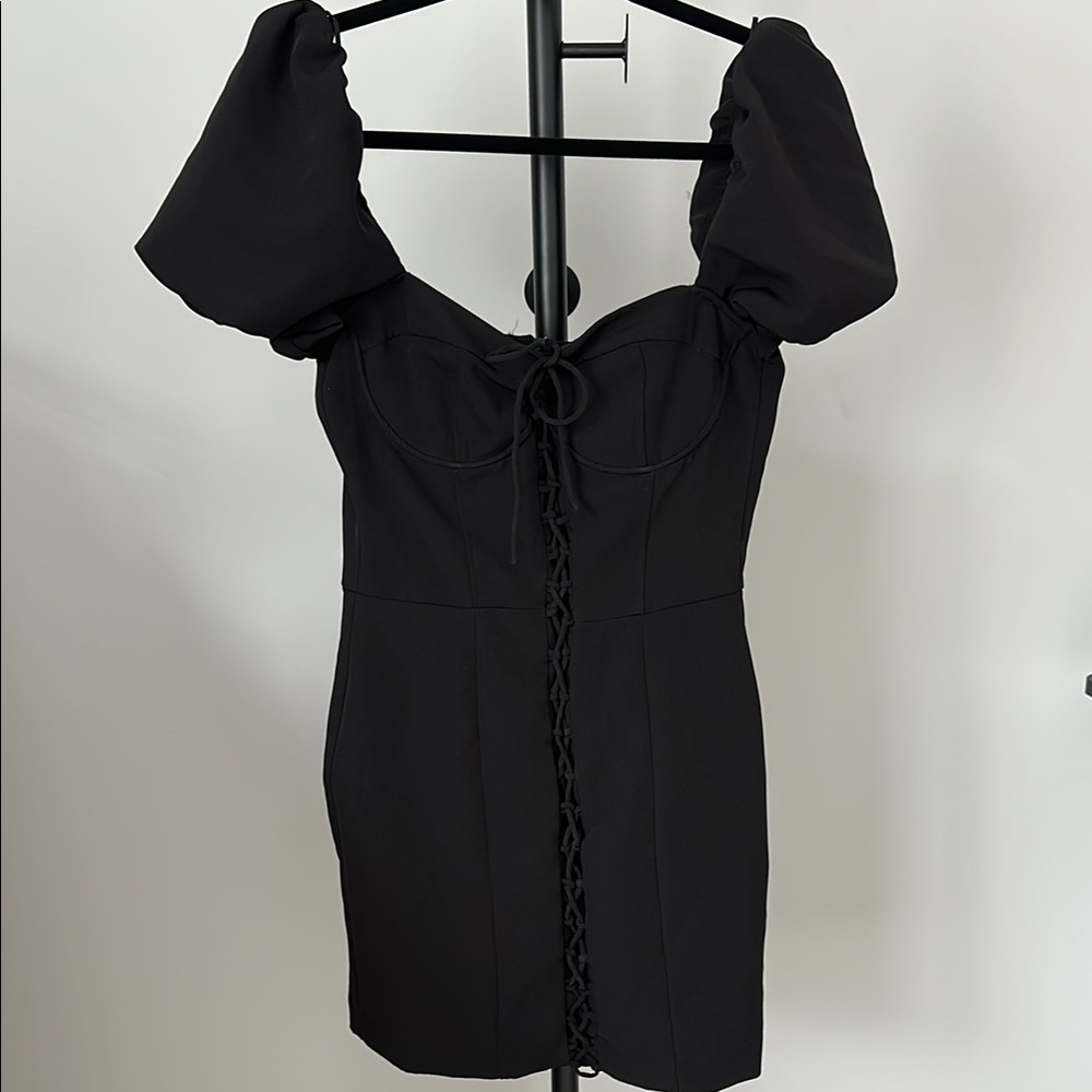 ☀️Zara Black Lave up Mini Dress
